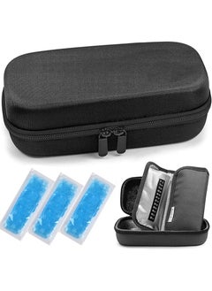 HaLunhi Insulin Cooler Travel Case with 3 Ice Packs for Travel- EVA Medication Diabetic Travel Case for Insulin Pen, Glucose Meter and Diabetic Supplies  - Image 1