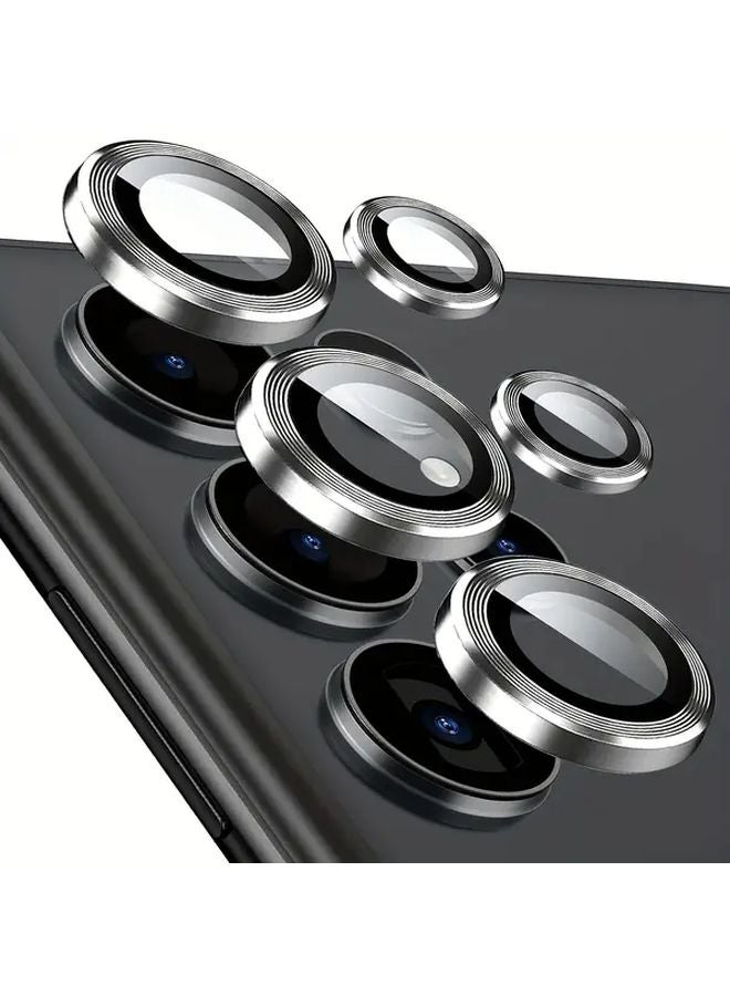 Galaxy S25 Ultra Silvery Tempered Glass Camera Lens Protector Scratch Resistant Case Friendly - Image 1