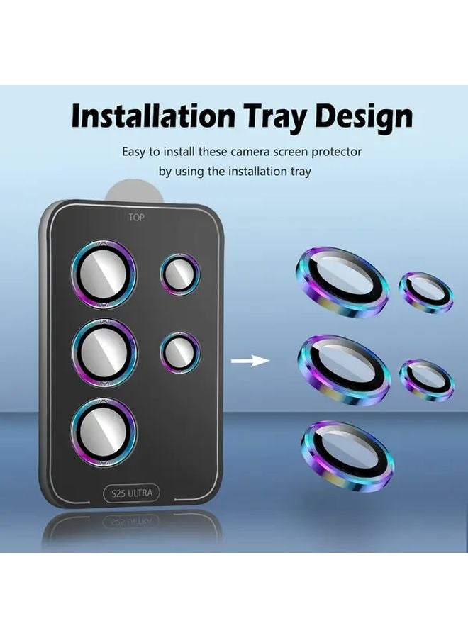 Galaxy S25 Ultra Silvery Tempered Glass Camera Lens Protector Scratch Resistant Case Friendly - Image 5