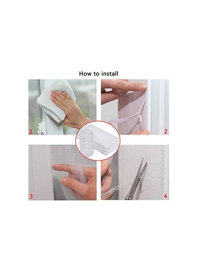 Generic - 3Pcs Window Screen Net Mosquito Fly Mesh Net Window Screen Mesh Insect Netting with 3 Rolls Self Adhesive Tapes 2m*1.5m - Image 1