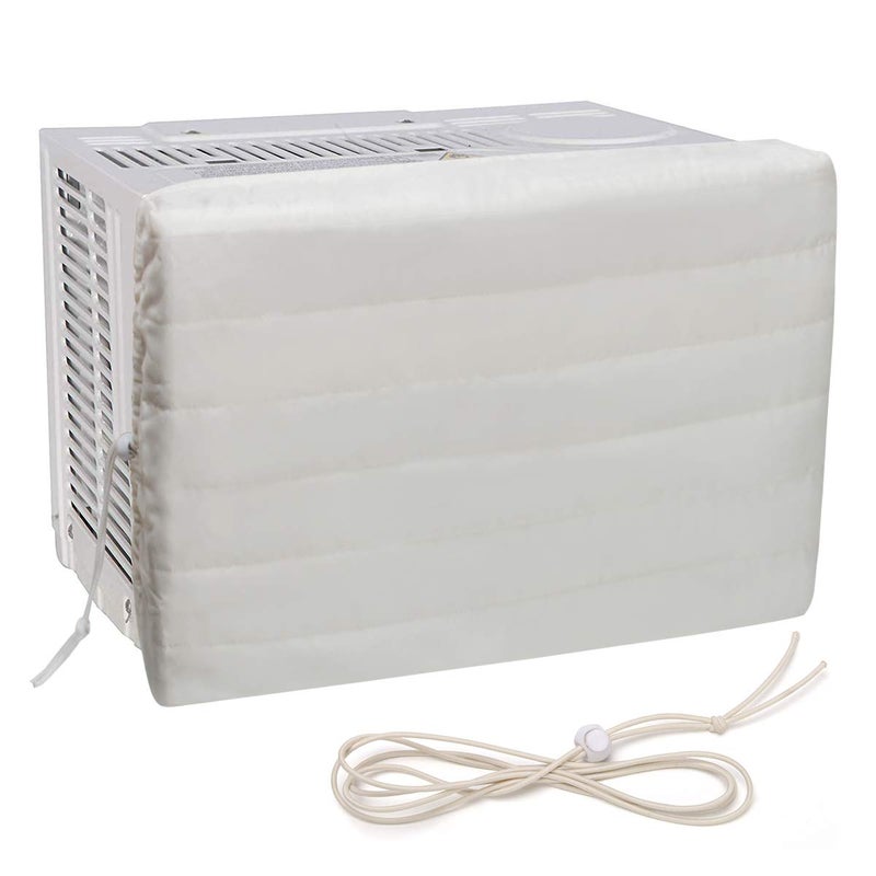Luxiv Indoor Air Conditioner Cover White Window Unit Protection AntiRust Adjustable Cover for Indoor Window AC with Free Elastic Straps White 27x20x25