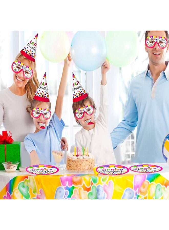 مارك طقم حفلات عيد ميلاد سعيد مكون من 24 قطعة ، بما في ذلك أطباق ورقية و 6 قبعات مخروطية ومنفاخ للحفلات وأقنعة للبالغين ومستلزمات حفلات أعياد الميلاد وديكورات الأطفال - Image 3