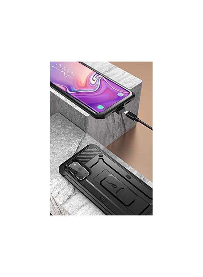 سوبكيس سلسلة UB Pro مصممة لجراب Samsung Galaxy S20 Plus / حافظة S20 Plus 5G (إصدار 2020)، حافظة متينة بطبقة مزدوجة لكامل الجسم وحافظة بمسند بدون واقي شاشة مدمج (أسود) - Image 5
