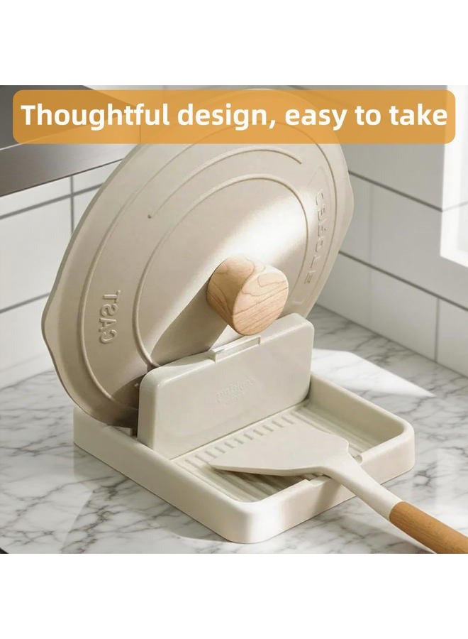 GZLT 2 Pack Spoon Rest For Stove Top，Pot Lid Holder for Kitchen Counter，Drip-Free While Cooking or Eating, Perfect for Placing Spoons，Spoon Holder, Spatula Holder, Utensils, Ladle, Tongs (Beige) - Image 2