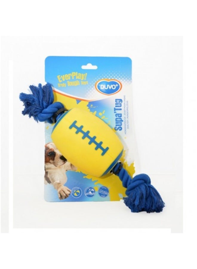 Duvo Plus Supa Tug Blue & Yellow Fetch Dog Toy , 1 pcs