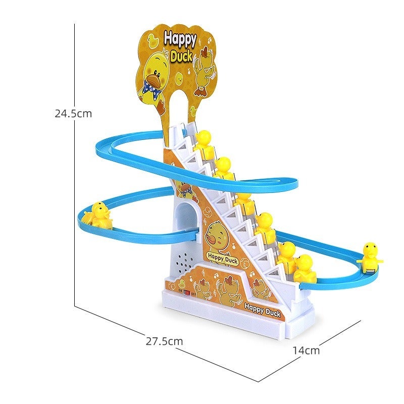 Yellow Duck Climbing Stairs Electric Track Toy for Kids - Image 5