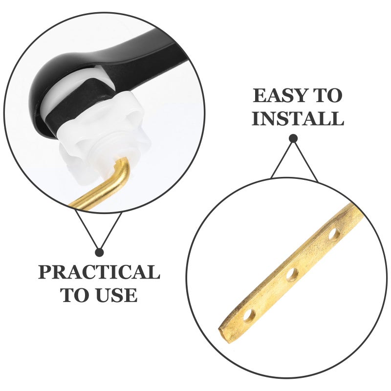 Universal Side Mount Adjustable Toilet Flush Lever Handle With Brass Rod And Zinc Alloy Wrench Black - Image 4