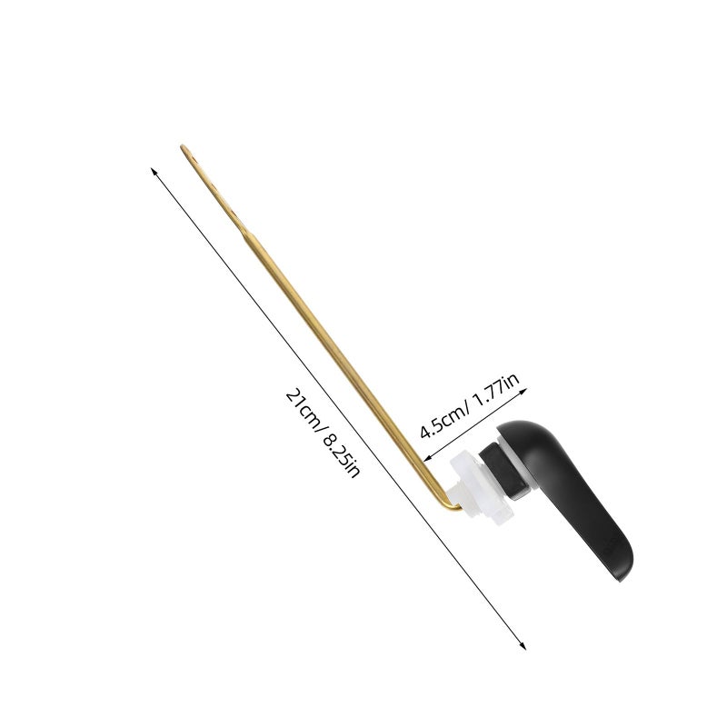 Universal Side Mount Adjustable Toilet Flush Lever Handle With Brass Rod And Zinc Alloy Wrench Black - Image 3