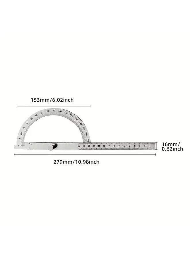 Hollow Angle Gauge Heavy Duty Multi Function 180 Degree Rotation Dual Scale Protractor - Image 1