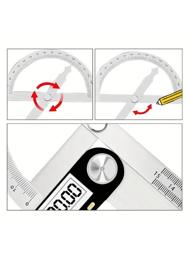 Hollow Angle Gauge Heavy Duty Multi Function 180 Degree Rotation Dual Scale Protractor - Image 5