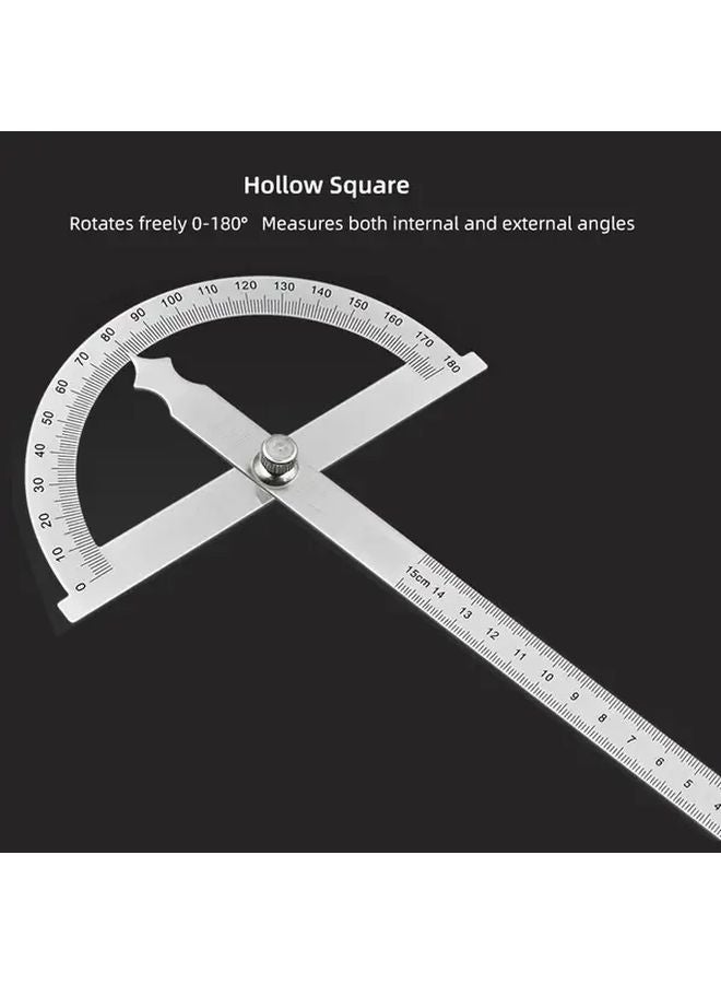 Hollow Angle Gauge Heavy Duty Multi Function 180 Degree Rotation Dual Scale Protractor - Image 2