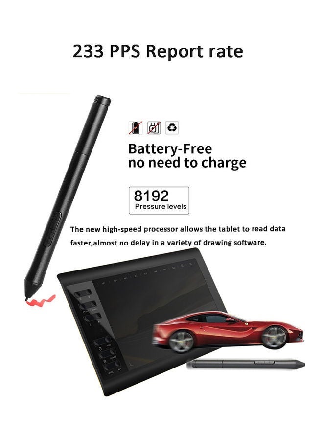 Captaintech Digital Drawing Graphic Tablet Black  - Image 4