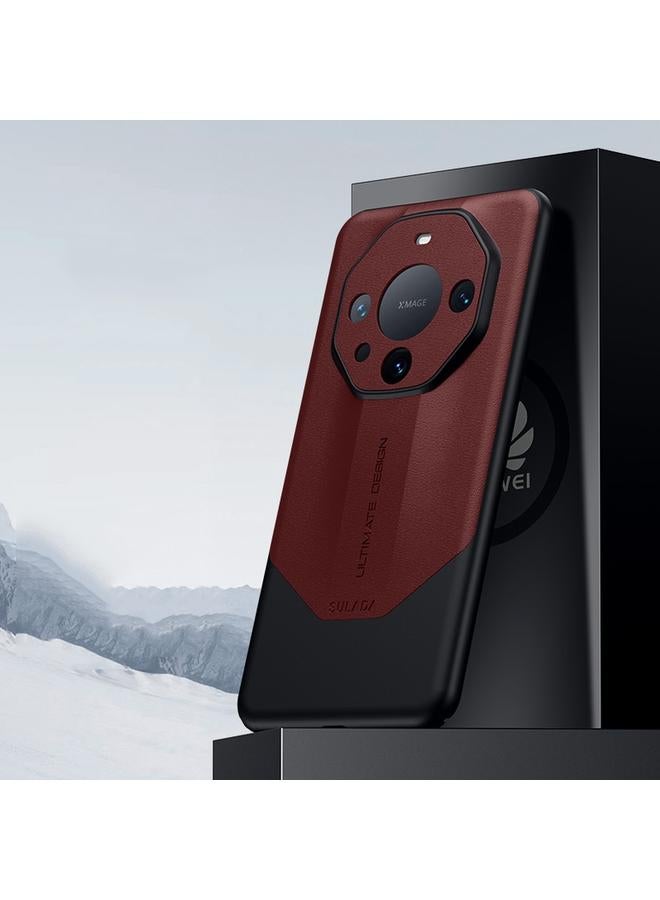 The Bros Case For Huawei Mate 60 Plain Leather + PC Shockproof Phone Case