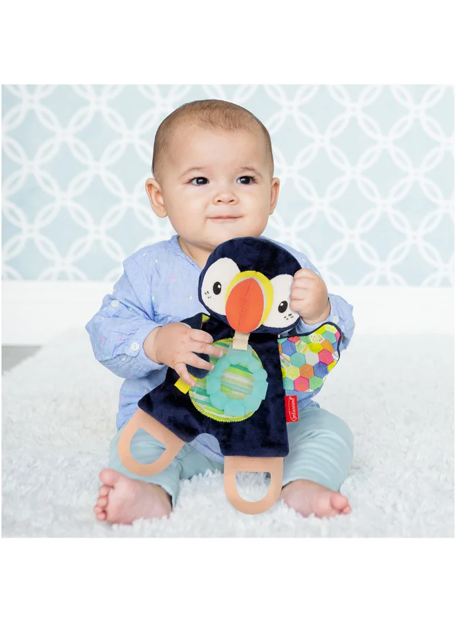 إنفانتينو Infantino Cuddly Puffin Baby Teether Toy BPA-Free Silicone Textured Teething Toy 0M+