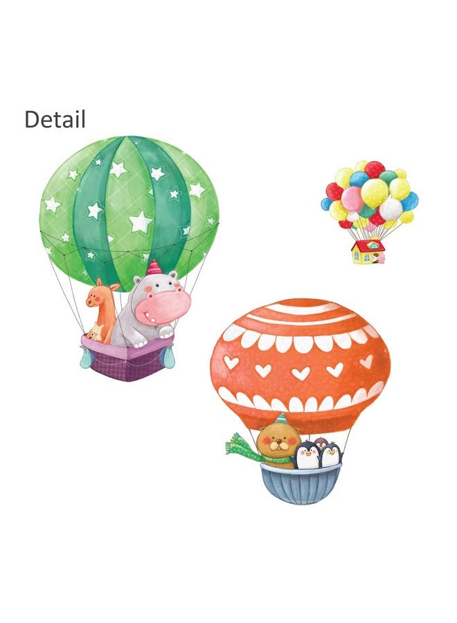 Decowall Ds8006P8024 Animal Train And Hot Air Balloons Kids Wall Stickers Wall Decals Peel And Stick Removable Wall Stickers For Kids Nursery Bedroom Living Room (Small) Décor - Image 3