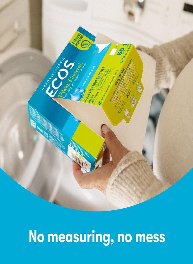 ECOS Laundry Detergent Sheets Vegan, No Plastic Jug, No Mess & Liquid Free - Laundry Sheets in Washer - Hypoallergenic, Plant Powered Laundry Detergent Sheets - Lavender - 50 Sheets (Pack of 1) - Image 4
