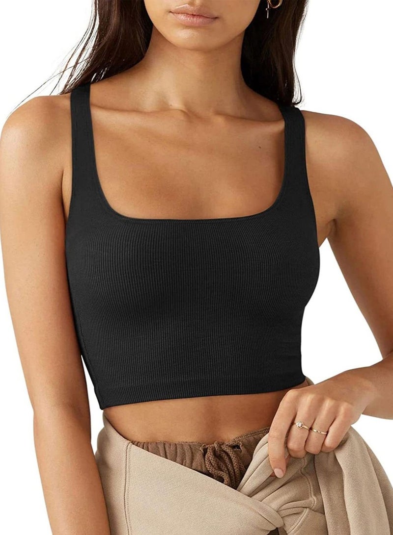 Loquat New Women's Solid Color Simple Sleeveless Short Vest
