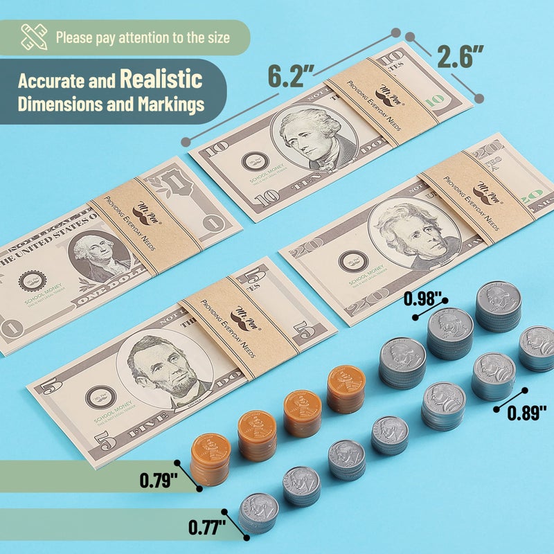 Mr. Pen- Play Money for Kids, 150 Pcs, Ages 3+, Toy Money, Money Games, Fake Money for Kids, Pretend Money, Toddler Learning Money, Kids Play Money, Realistic Money, Fake Cash, Coins for Kids - Image 3