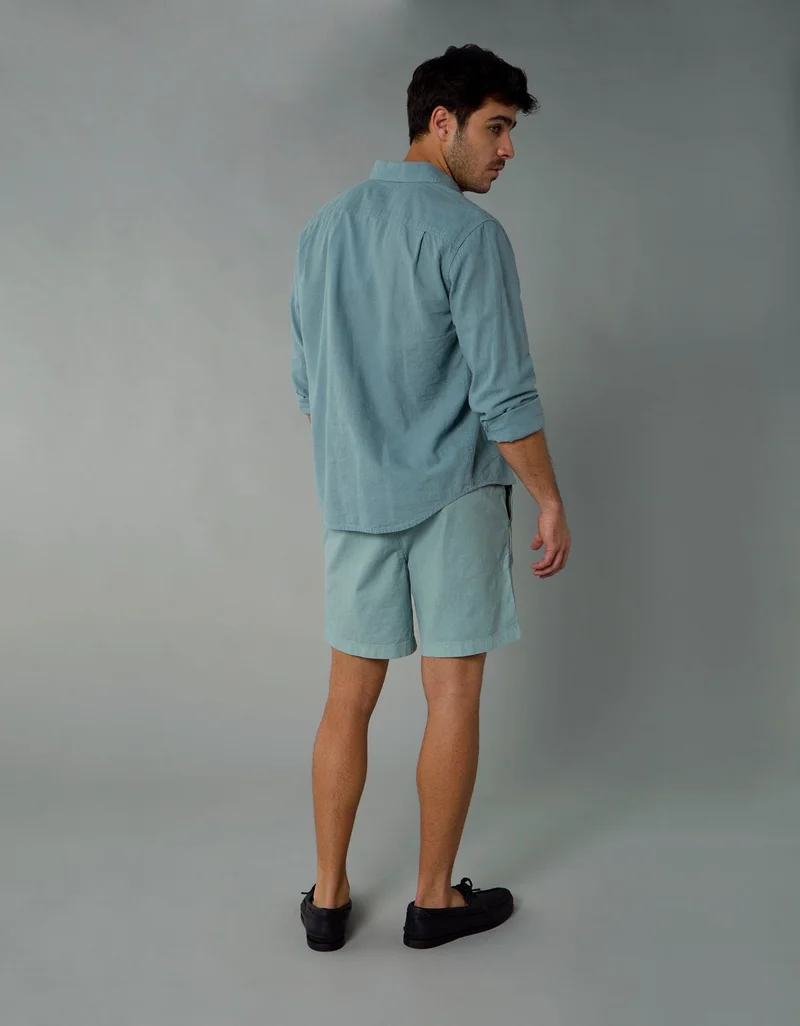 American Eagle AE Flex 8" Lived-In Linen-Blend Trekker Short