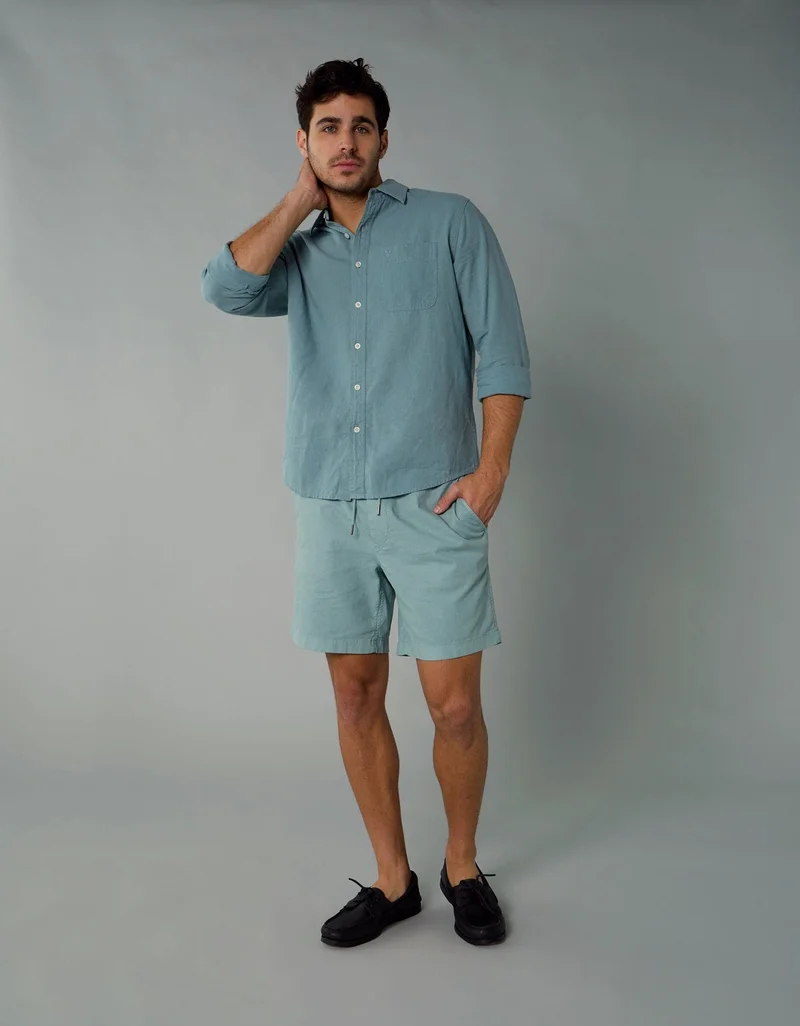 AE Flex 8" Lived-In Linen-Blend Trekker Short