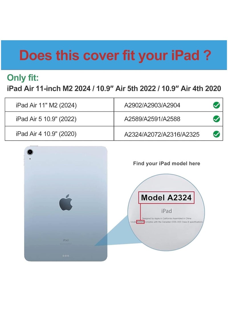 Procases iPad Air 11 2024 M2  Air 5th 4th Gen Case with Pencil Holder Black - Image 2