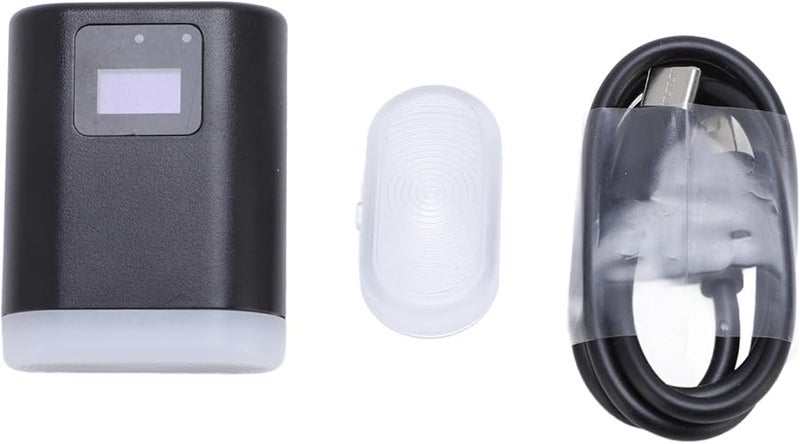 حامل الحذاء الساخن للفلاش الأسود للكاميرا، قابل لإعادة الشحن عبر USB-C، ضوء أبيض 5600K، 8 مستويات للسطوع - Image 2