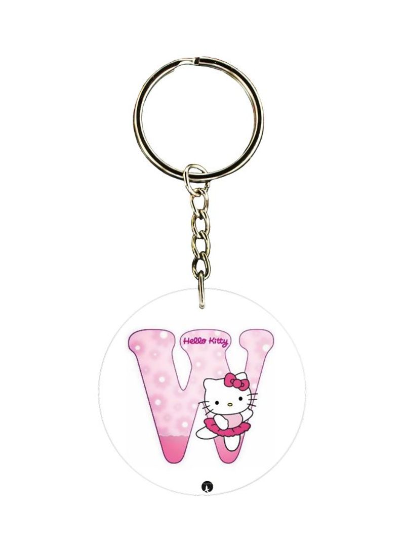 Initial W Designed Dual Sided Keychain