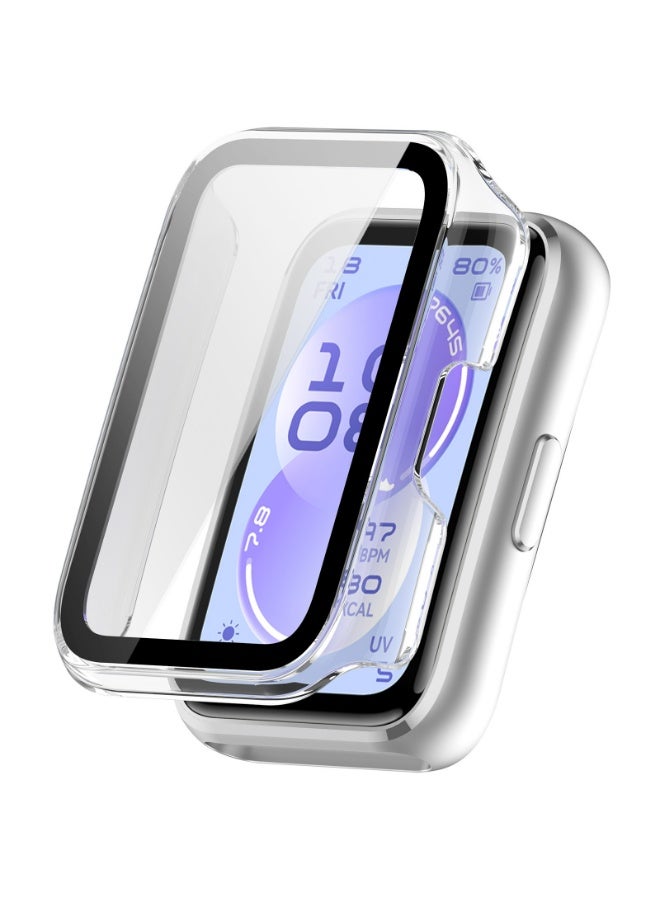 OLYSON 2-Packs TPU Case for Huawei Band 11/11 NFC, with Built-in Tempered Glass Screen Protector, Shockproof All-Around Protective Cover, Soft Slim Bumper, Clear + Black - Image 5