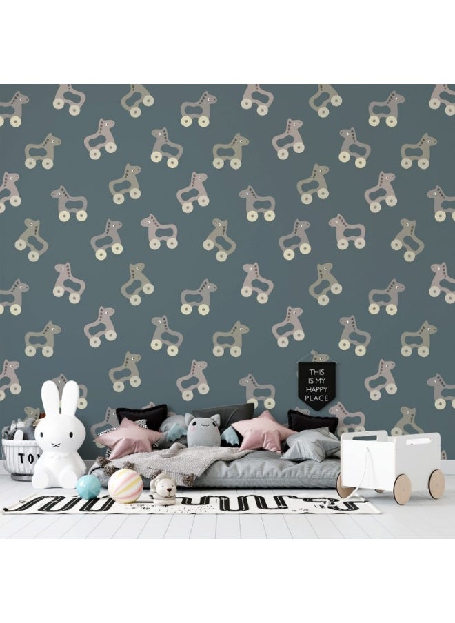 Home Gallery - Christmas Seamless Pattern With Green Leaves Fabric Wallpaper Covers An Area ​​Up To 4.2Mx3M With Adhesive  And Smoothing Tool - Image 1