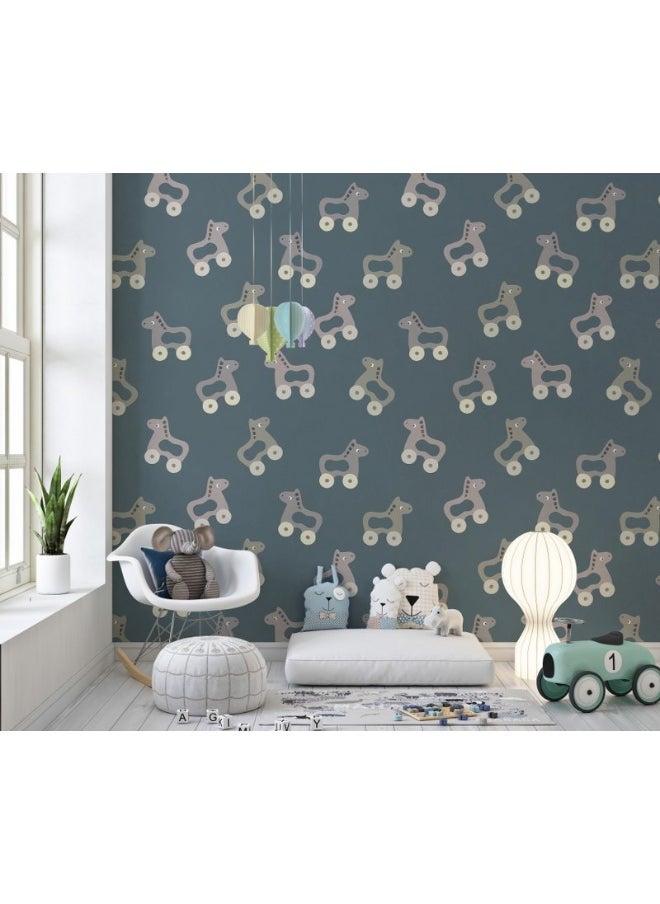 Home Gallery - Christmas Seamless Pattern With Green Leaves Fabric Wallpaper Covers An Area ​​Up To 4.2Mx3M With Adhesive  And Smoothing Tool - Image 1