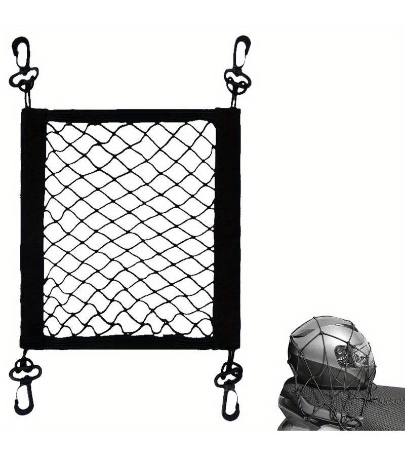 Black 360 Degree Motorcycle Cargo Net With 4 Adjustable Hooks High Elastic - Image 2