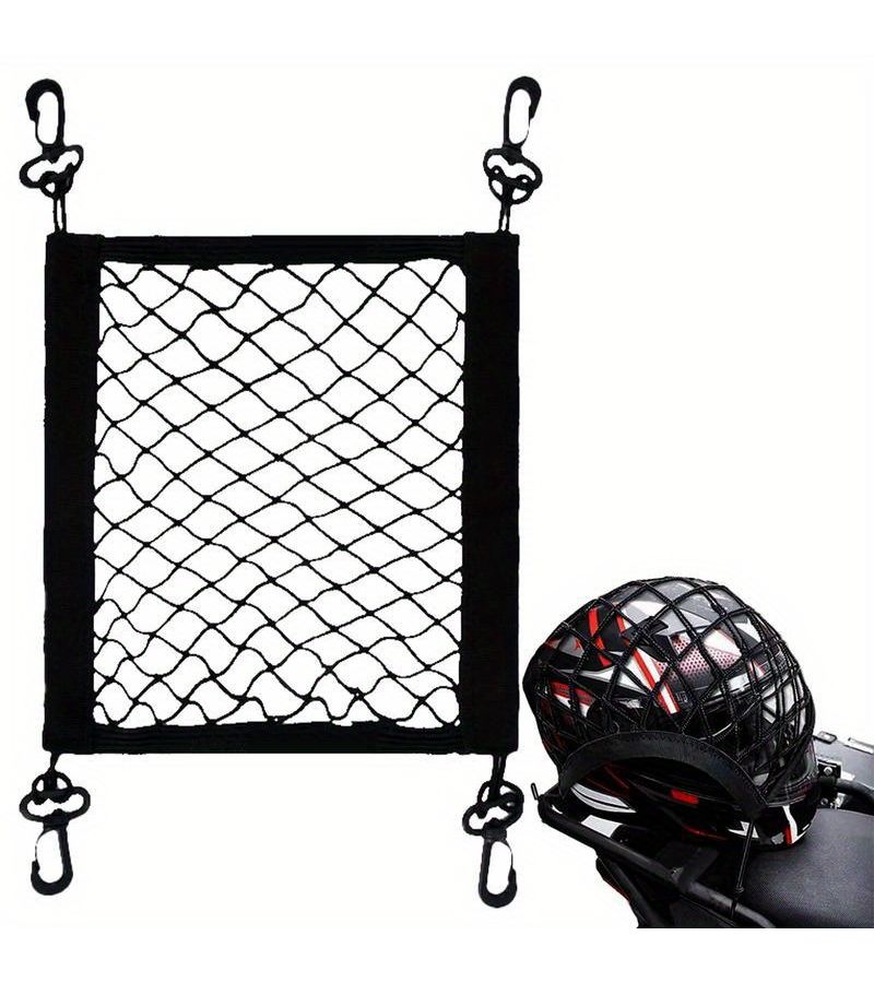 Black 360 Degree Motorcycle Cargo Net With 4 Adjustable Hooks High Elastic - Image 1