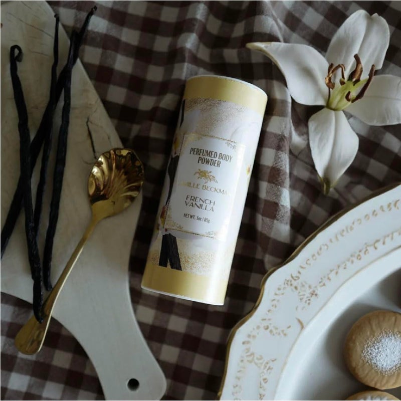 Camille Beckman بودرة الجسم المعطرة برائحة الفانيليا الفرنسية خالية من التلك، بودرة عطرية، كاميل بيكمان 3 أونصات - Image 3