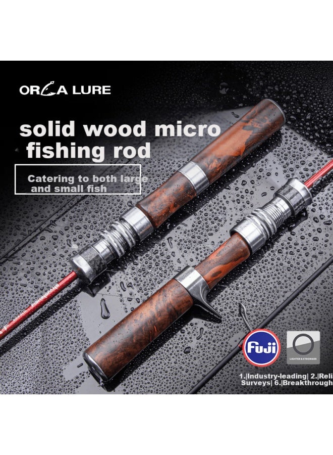 Fishingfans Ouka Solid Wood Ul Micro Rod Ultra-light Carbon Fuji O-ring Stream Bass Rod 1.53m Gun Handle Rod - Image 1