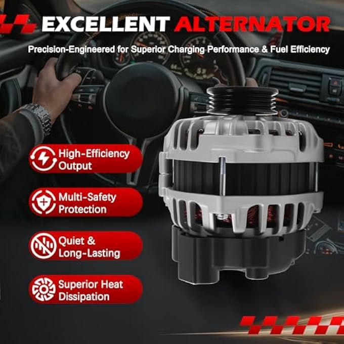 Autodevil 11311 Alternator 90Amp 12V Compatible with Elantra Soul 2007 2008 2009 2010 2011 2012 OE A0002655635, 11311N, 2655635, 40046031 - Image 4