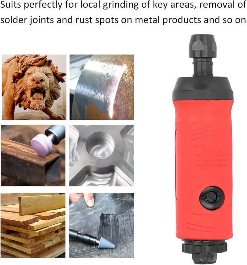 YDE 4975 Air Die Grinder, Straight Pneumatic Grinding Machine with 22000rpm High Speed, Zinc Alloy Body for Metal Polishing, Includes 1/4in and 1/8in Collet, Lightweight and - Image 5