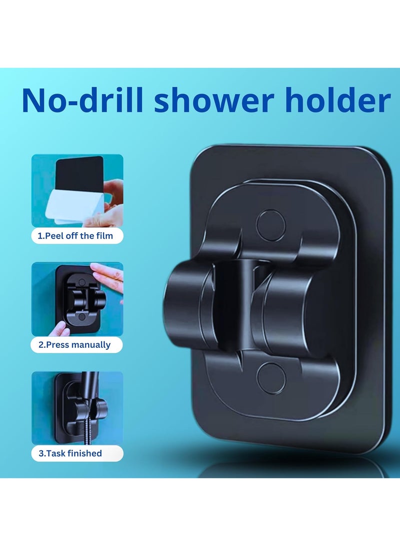 Relex Shower Head Set, High Pressure with 1.5M Hose, Modern Handheld Design Shower Head with Holder, 5 Jet Types for Spa, Bathing (Black) - Image 3