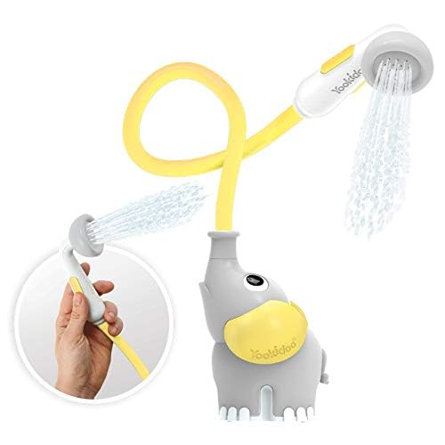Yookidoo Yookidoo Baby Bath Shower Head - Water Pump with Trunk Spout Rinser - Control Water Flow from 2 Elephant Trunk Knobs for Maximum Fun in Tub or Sink for Newborn Babies(Yellow)  - Image 1