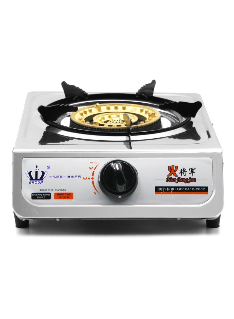 Grace Portable Gas Stove Single Burner Cooker LPG Camping Wok Stainless Steel 4kW Indoor & Outdoor Stainless Steel - Image 3