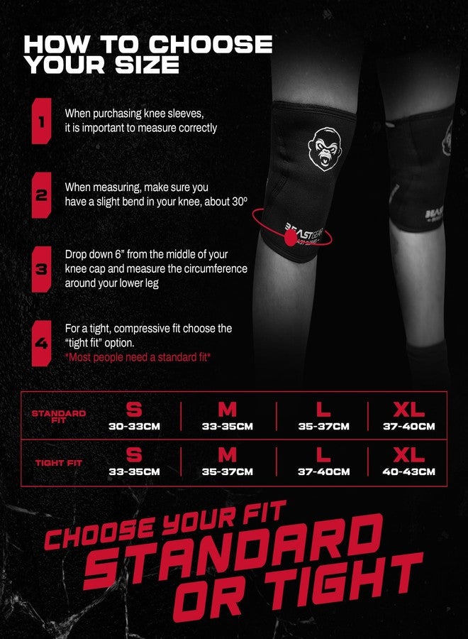 Beast Gear Knee Sleeves for Weightlifting - 5mm Reversible Neoprene Compression Sleeve Pack for Powerlifting, Squats & Running, medium - Image 5