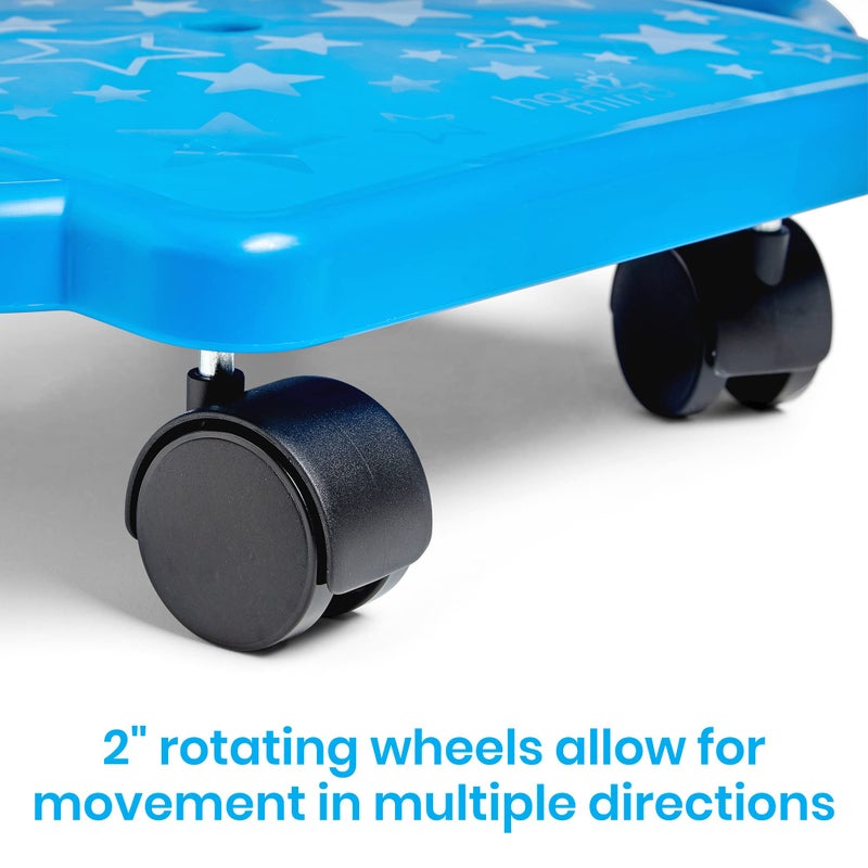 hand2mind Blue Indoor Scooter Board with Handles, Sit Down Floor Scooter, Gym Activities for Kids, Indoor Recess Games, Sport Scooters, Physical Education Equipment, Gross Motor Toys - Image 4