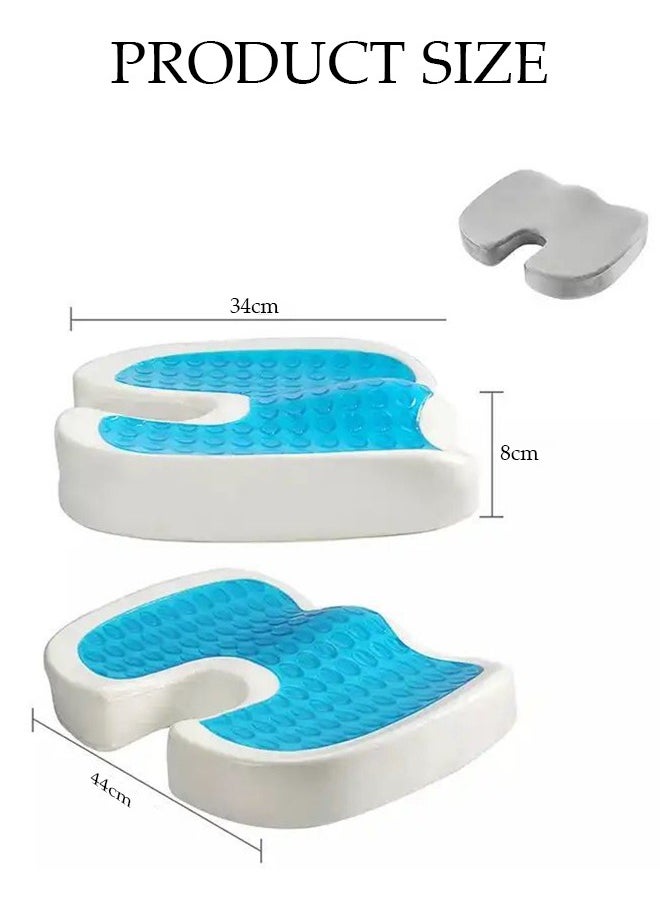 DUNISO Gel Seat Cushion for Car, Cooling Seat Cushion with Anti-Slip Bottom and Removable Cover, Breathable Car Office Chair Seat Cushion for Tailbone Pain Relief  - Image 2