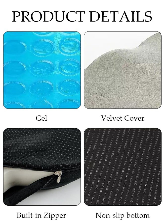 DUNISO Gel Seat Cushion for Car, Cooling Seat Cushion with Anti-Slip Bottom and Removable Cover, Breathable Car Office Chair Seat Cushion for Tailbone Pain Relief  - Image 3
