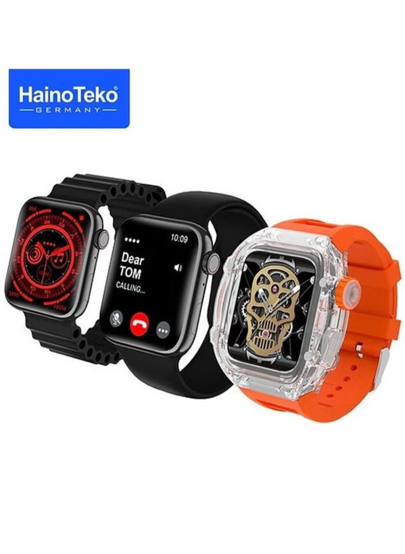 Haino Teko Germany Richard M9 Smart Watch for Men – 3 Pair Straps, 1 Protective Case, Fitness & Health Tracking, Bluetooth Connectivity, Waterproof Design, Sleek and Durable - Image 1