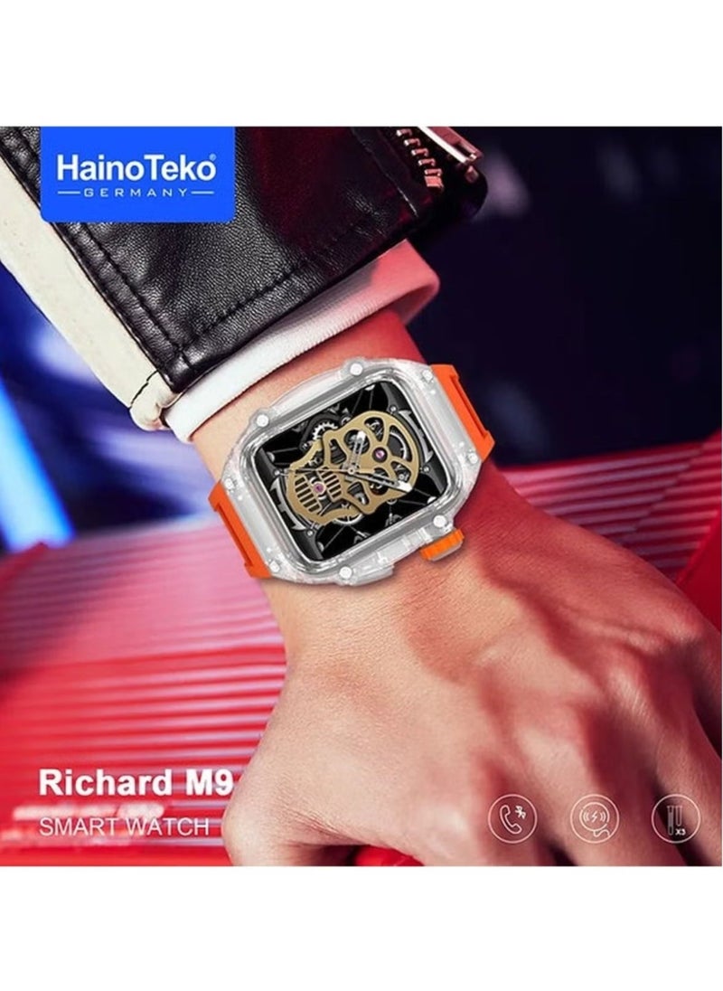 Haino Teko Germany Richard M9 Smart Watch for Men – 3 Pair Straps, 1 Protective Case, Fitness & Health Tracking, Bluetooth Connectivity, Waterproof Design, Sleek and Durable - Image 3