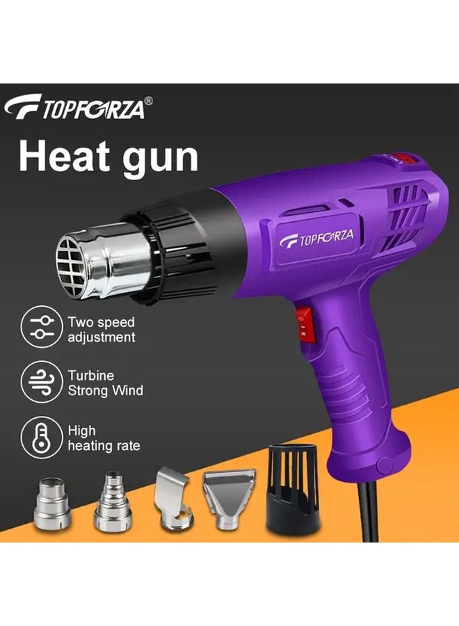 Topforza Heat Gun Temperature Control With 4 Nozzles Dural Cover Heavy Duty Hot Air Gun US Plug - Image 2