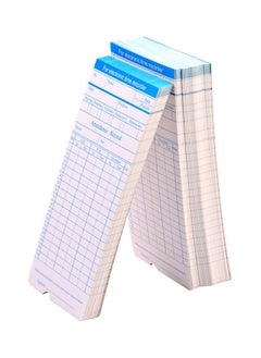 NIBEMINENT Pack Of 90 Attendance Time Clock Cards White/Blue  - Image 1