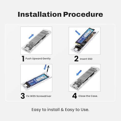 EVM M.2 SSD Enclosure USB 3.1 Gen 2 Type-C | NVMe SATA Dual Protocol | 10Gbps High Speed | Supports 2280 2260 2242 2230 | External SSD Case | 1 Year Warranty (EVM-CG-003) - Image 4