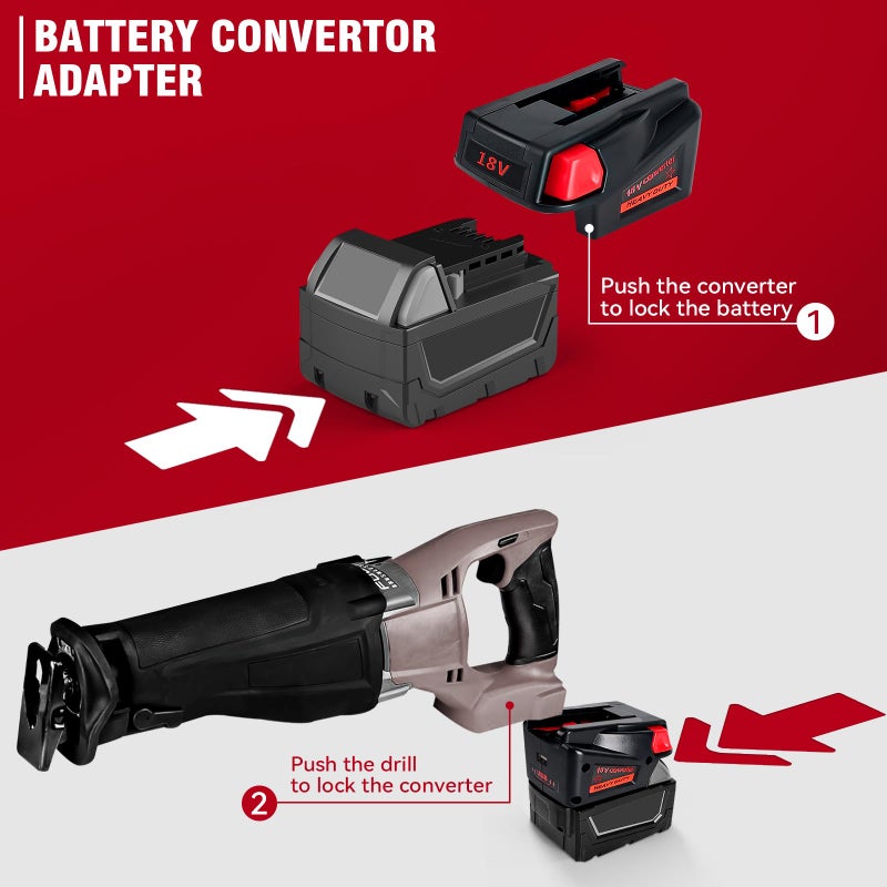 Ecarke For Milwaukee M18 Battery Adapter Convert For Milwaukee V18 48-11-2200 48-11-2230 Converter Power Tool - Image 4