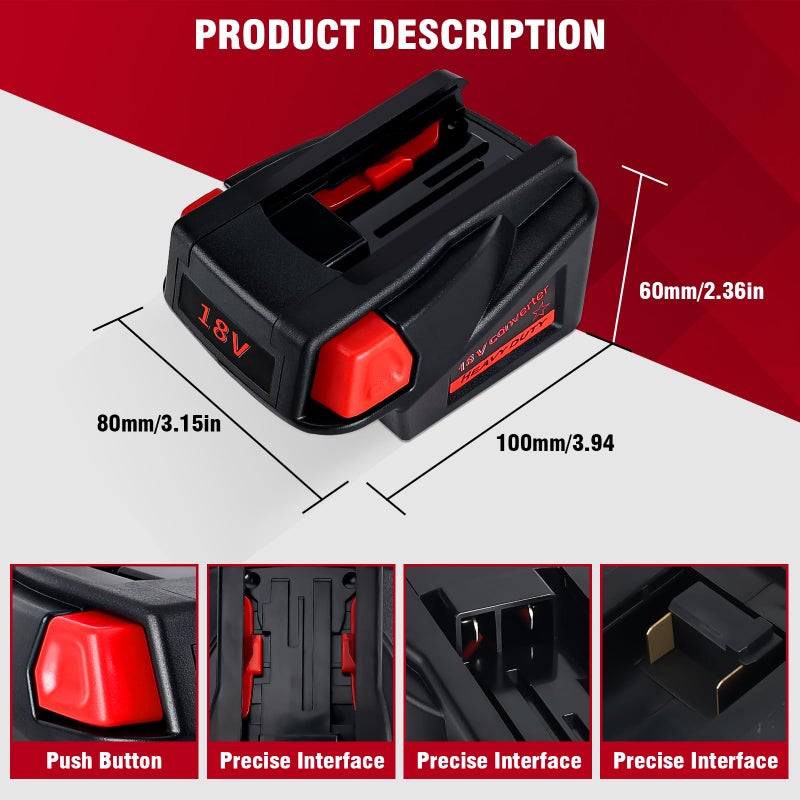 Ecarke For Milwaukee M18 Battery Adapter Convert For Milwaukee V18 48-11-2200 48-11-2230 Converter Power Tool - Image 2